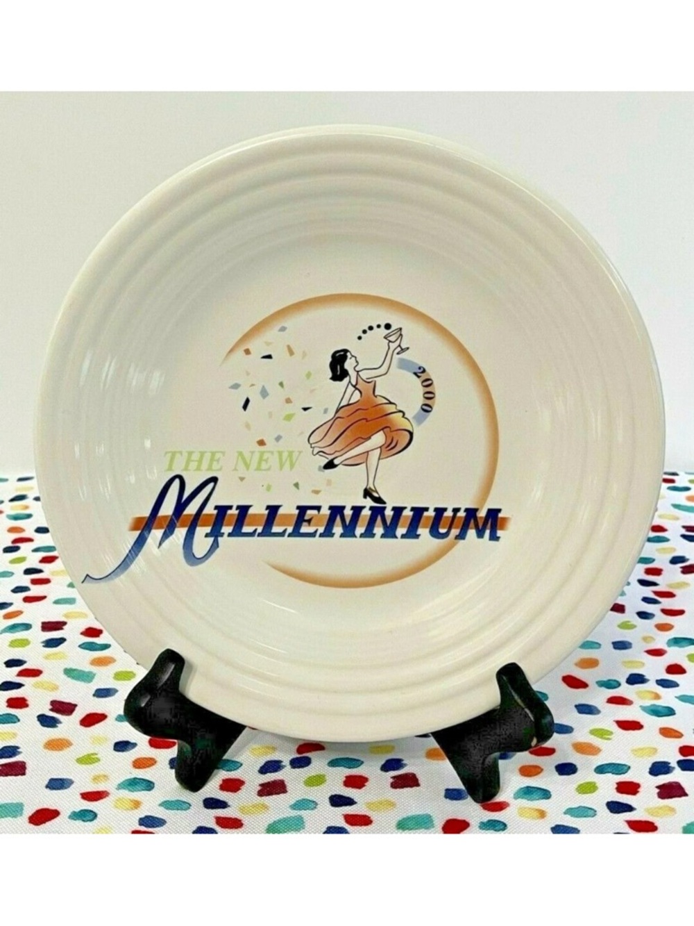 Fiestaware Plate with Multicolor The New Millennium Dancing Lady 2000